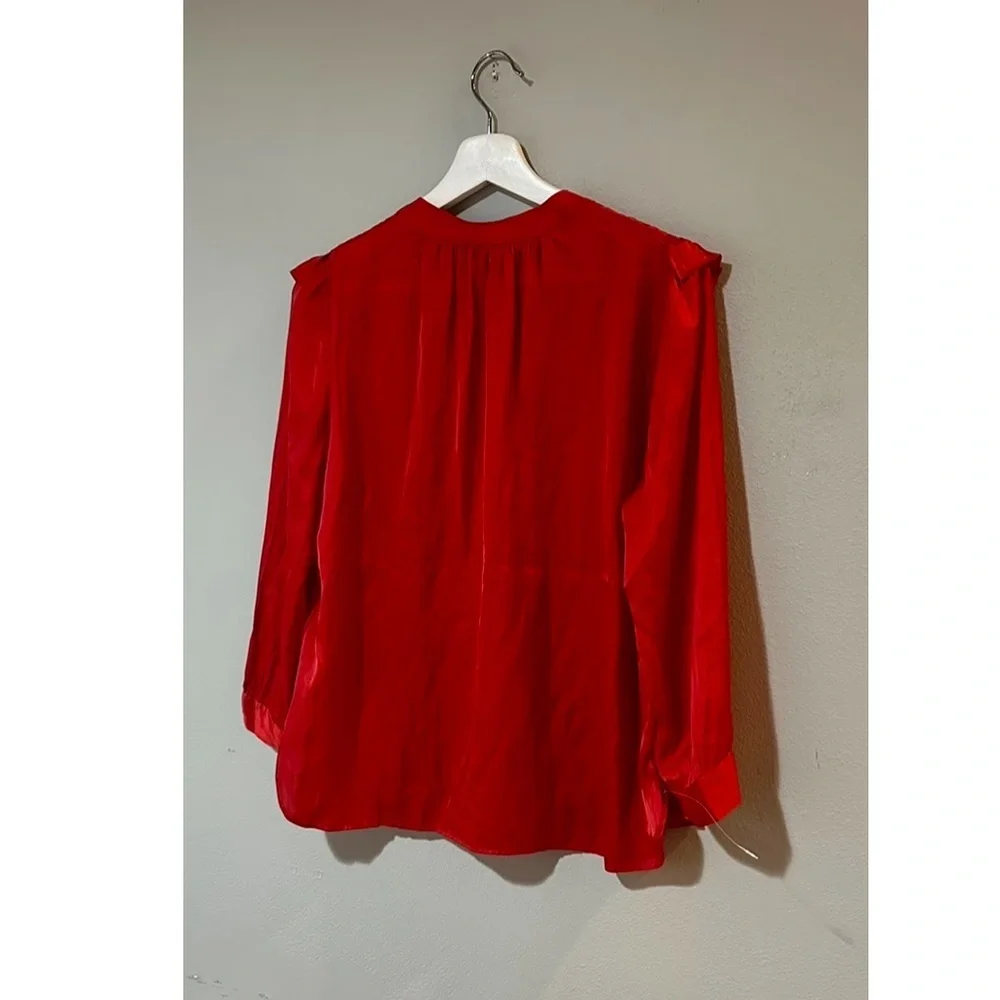 Zadig & Voltaire Tygg Satin Blouse in Red. - Picture 5 of 8